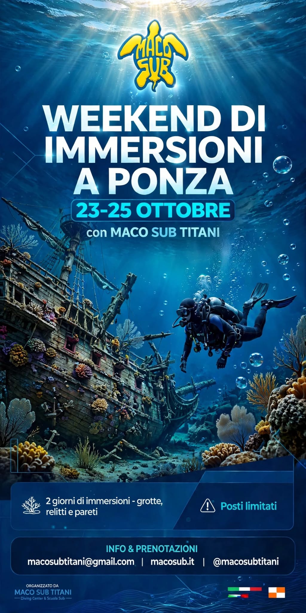Weekend di immersioni a Ponza con MACO SUB TITANI